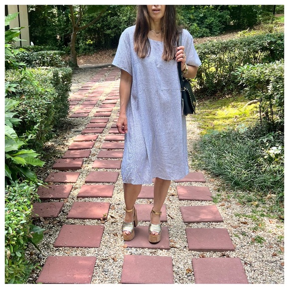 44 MADE IN ITALY CHIC STRIPED DRESS - Picture 2 of 5